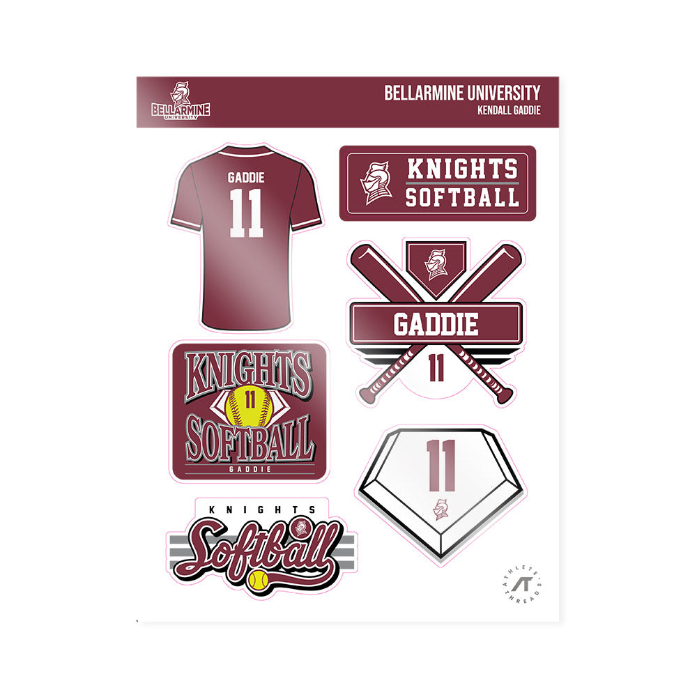Bellarmine - NCAA Softball : Kendall Gaddie - Sticker Sheet-0