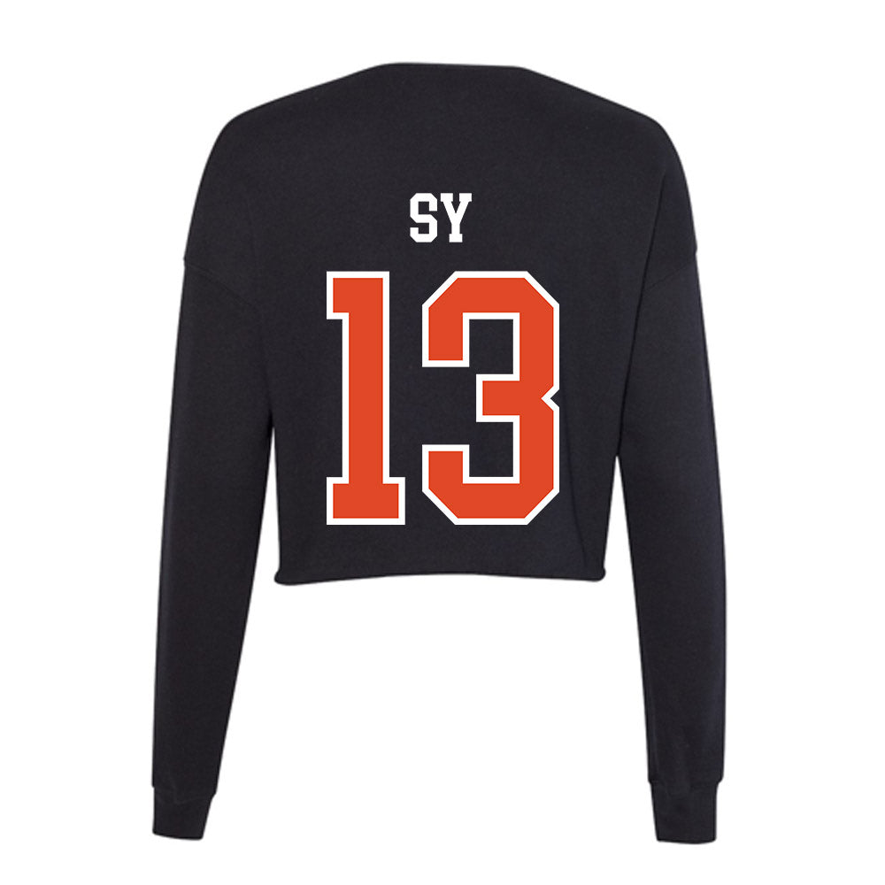 Oregon State - NCAA Men's Basketball : Isaiah Sy - Women's Cropped Crew Fleece-1