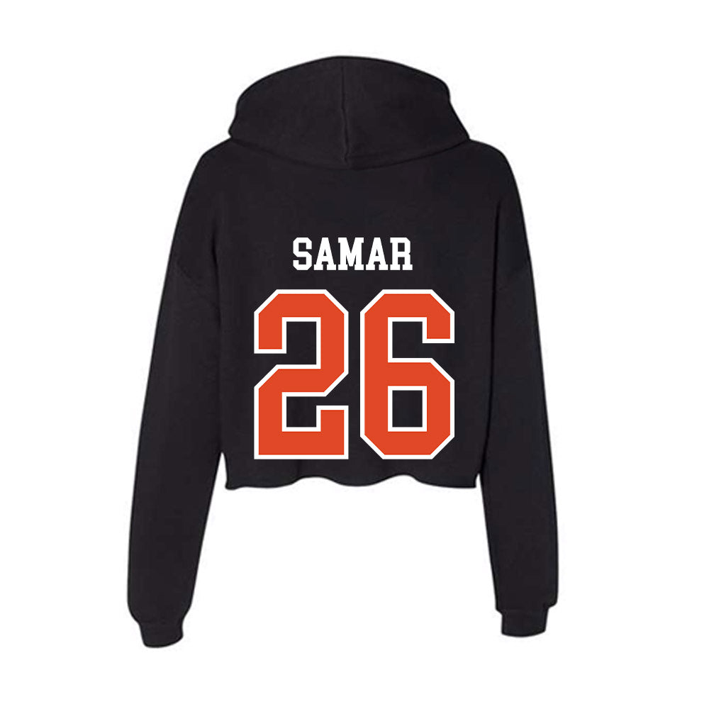 Oregon State - NCAA Men's Basketball : Matija Samar - Women's Crop Fleece Hoodie-1