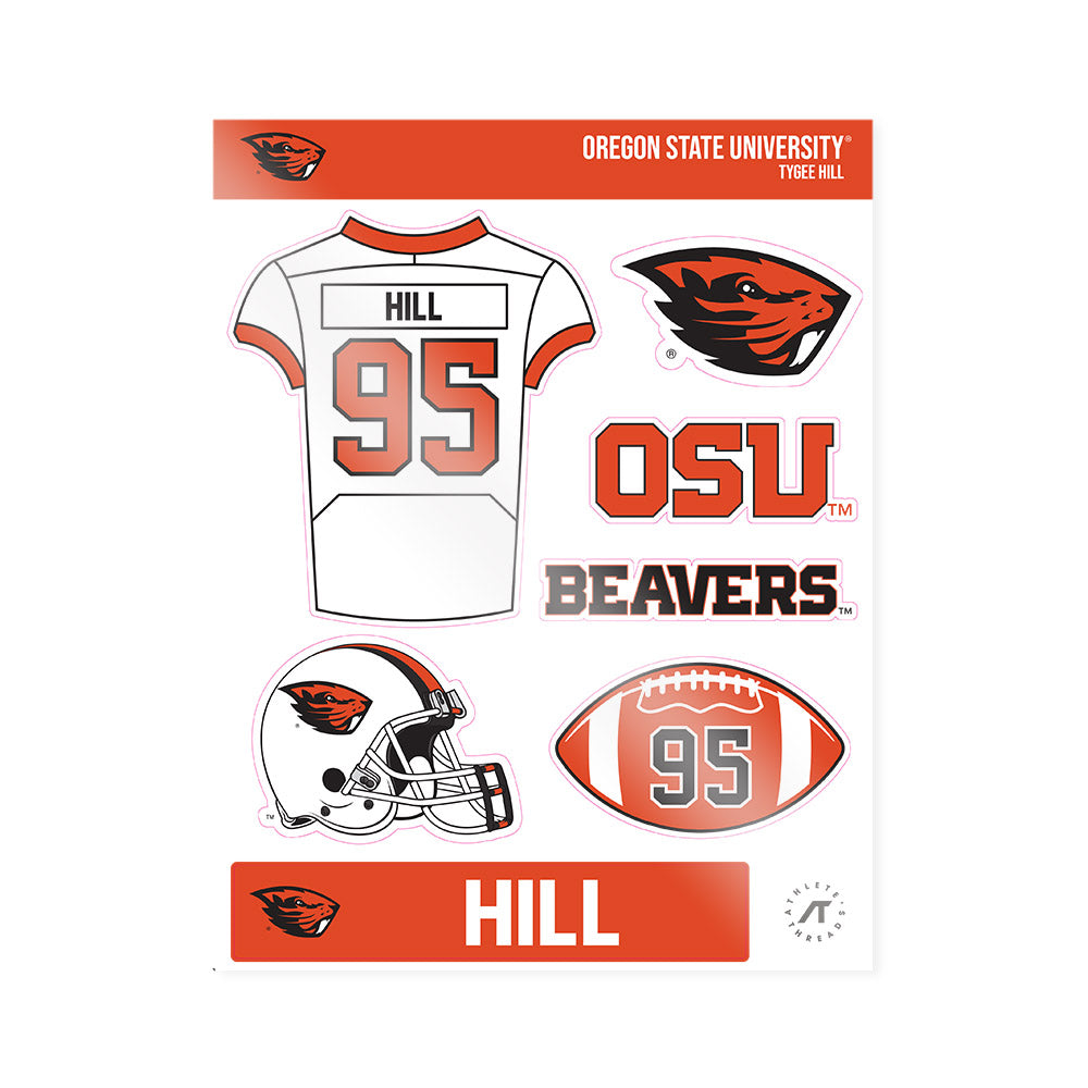Oregon State - NCAA Football : Tygee Hill - Sticker Sheet-0
