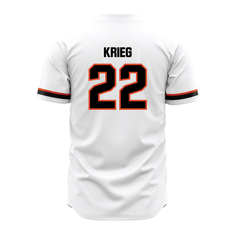 Oregon State - NCAA Baseball : Jacob Krieg - White Jersey-1