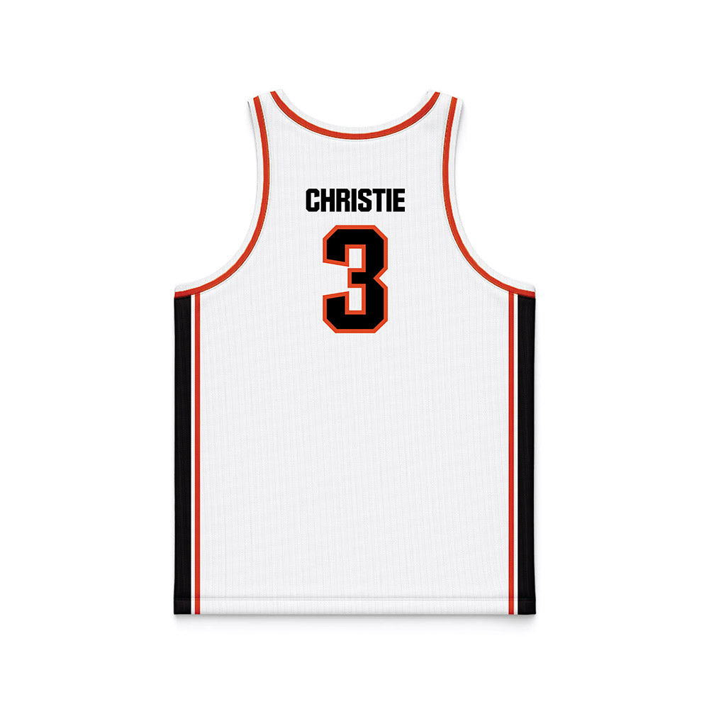 Oregon State - NCAA Men's Basketball : Malcolm Christie - White Basketball Jersey-1