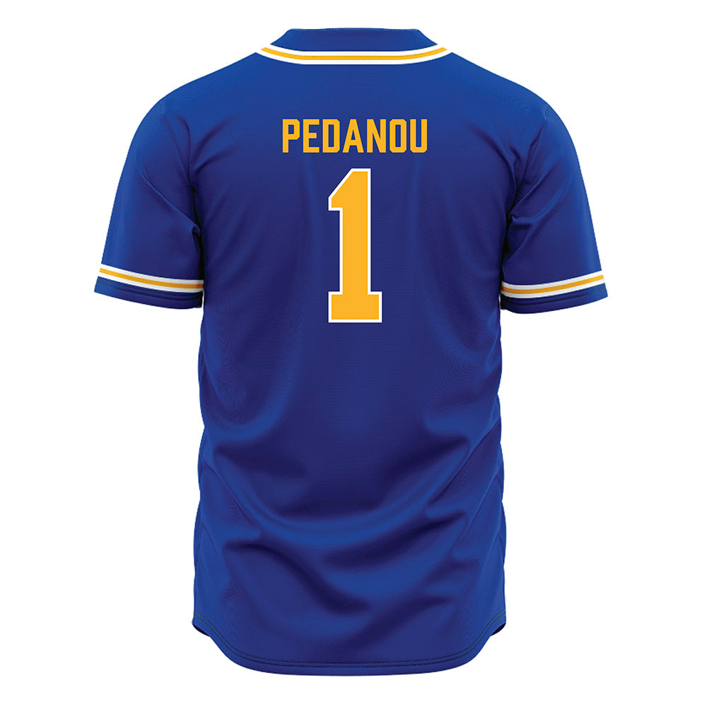 Pittsburgh - NCAA Baseball : David Pedanou - Blue Jersey-1