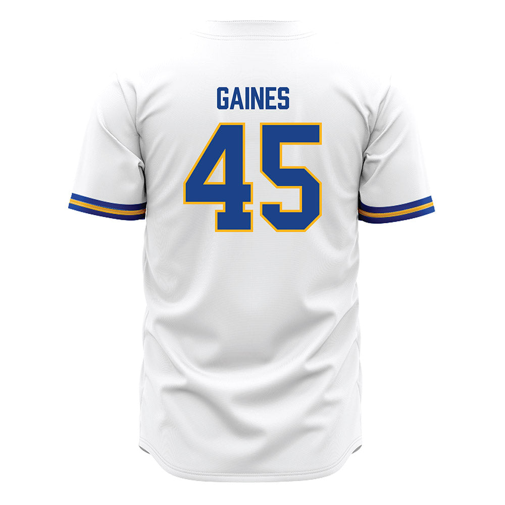 Pittsburgh - NCAA Baseball : Andrew Gaines - White Jersey-1
