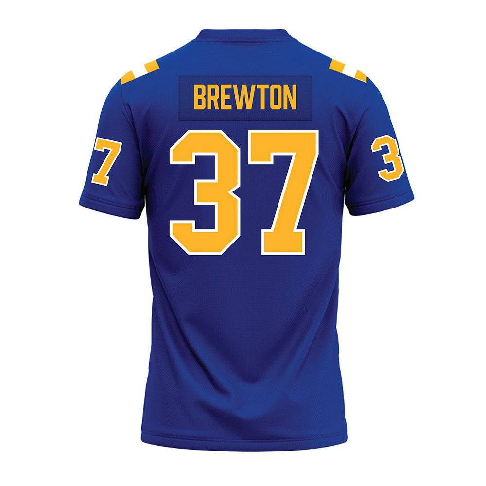 Pittsburgh - NCAA Football : Davin Brewton - Blue Premium Football Jersey-1