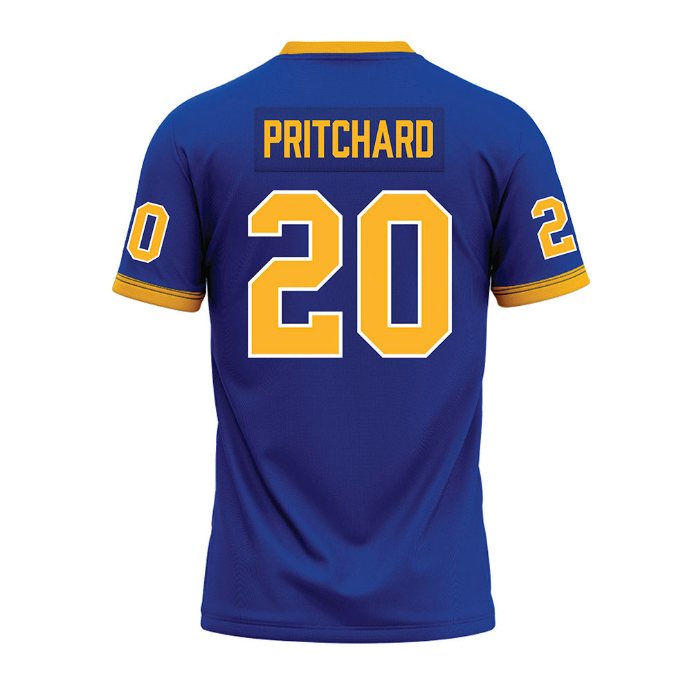 Pittsburgh - NCAA Football : Davion Pritchard - Blue Premium Football Jersey-1