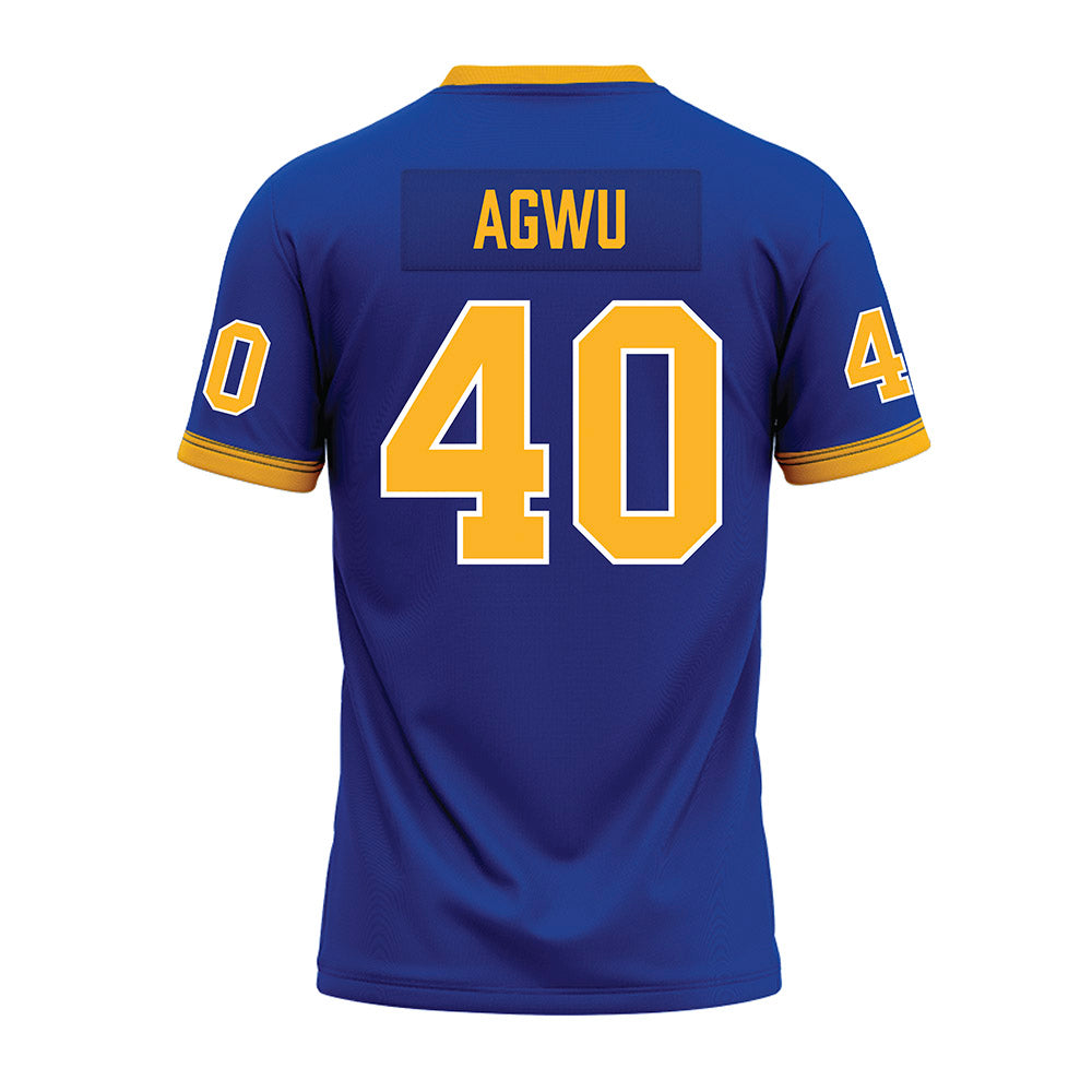 Pittsburgh - NCAA Football : Amah Agwu - Blue Premium Football Jersey-1