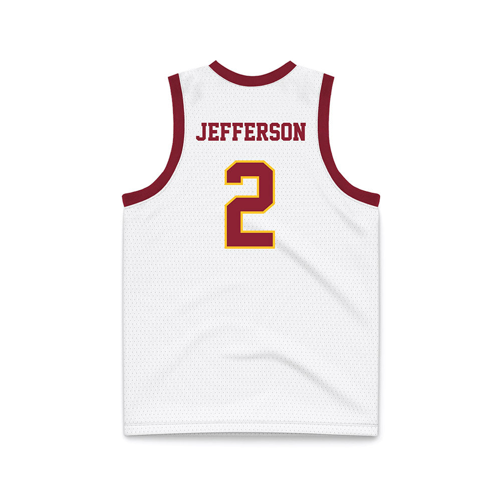 Iowa State - NCAA Men's Basketball : Joshua Jefferson - White Basketball Jersey-1