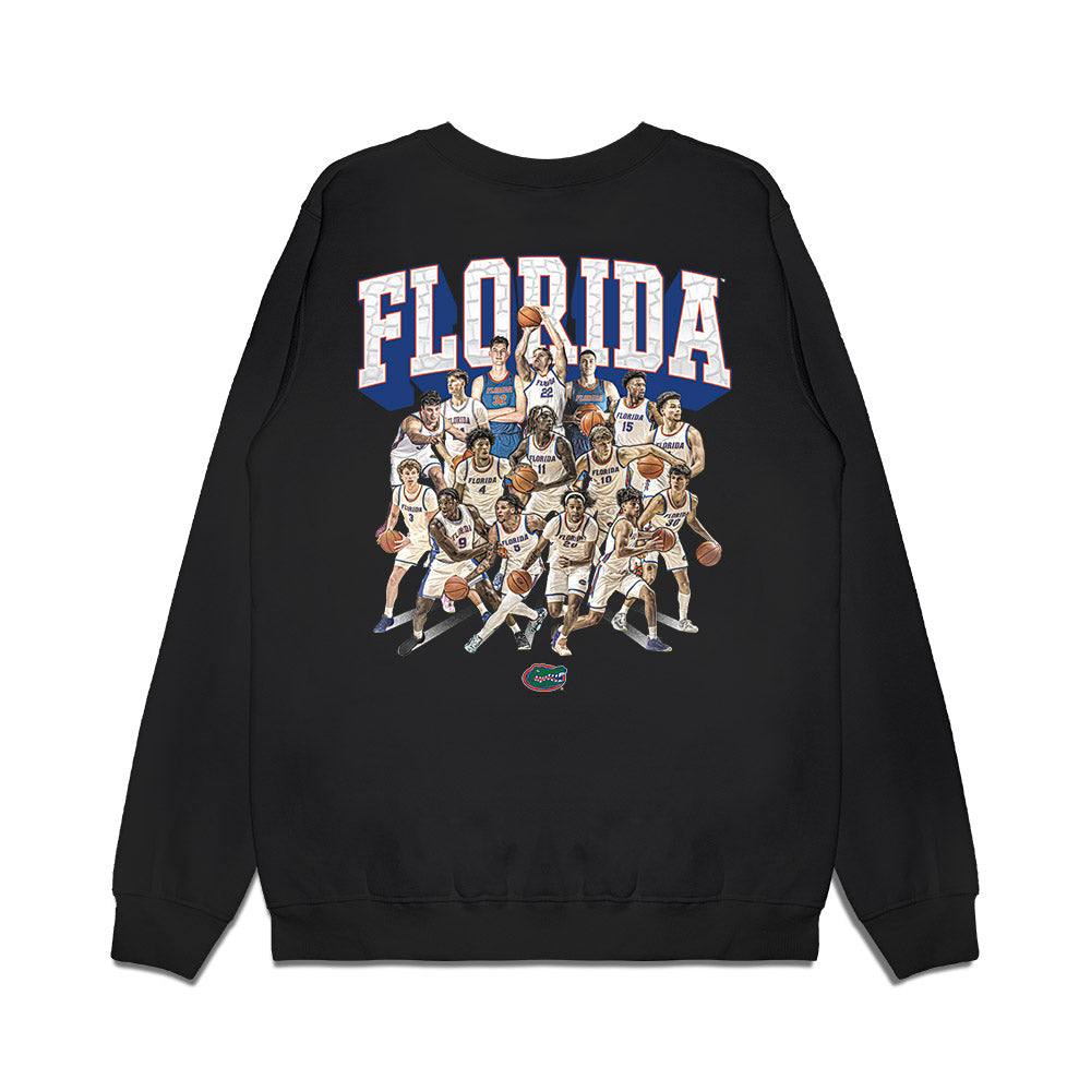 Florida - NCAA Men's Basketball : - Team Collage Premium Crewneck Sweatshirt-1