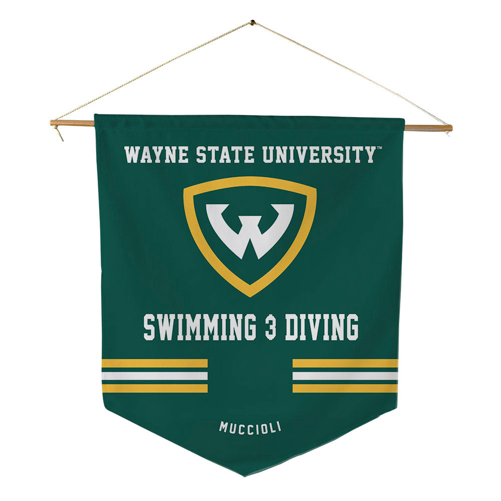 Wayne State - NCAA Women's Swimming & Diving : Diana Muccioli - Pennant - 18" x 21"-0