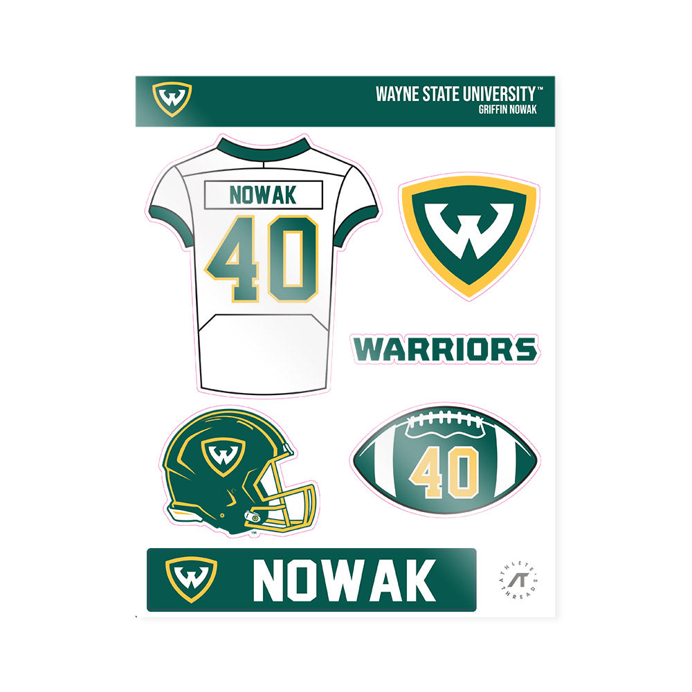 Wayne State - NCAA Football : Griffin Nowak - Sticker Sheet-0
