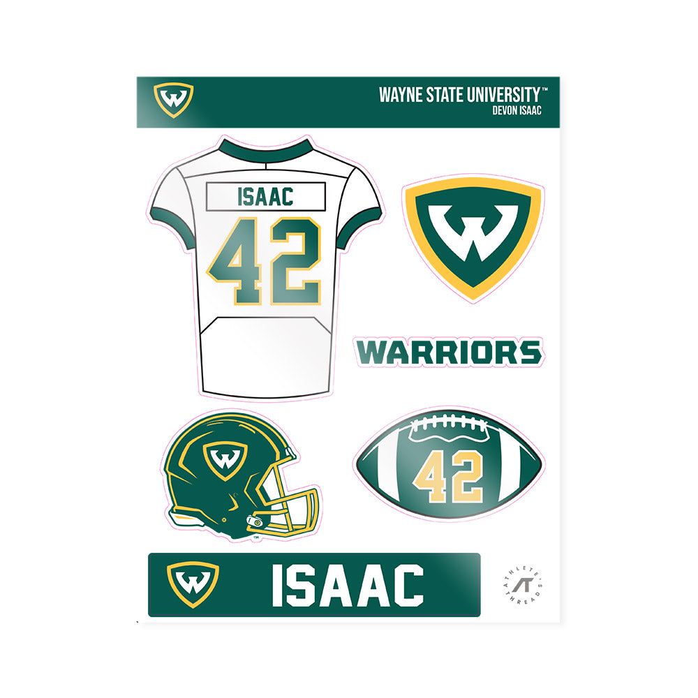 Wayne State - NCAA Football : Devon Isaac - Sticker Sheet-0