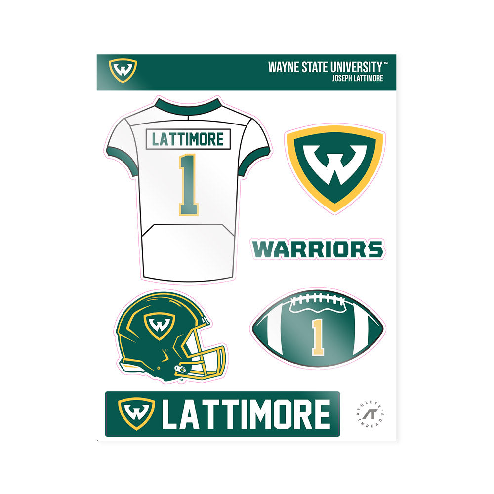 Wayne State - NCAA Football : Joseph Lattimore - Sticker Sheet-0