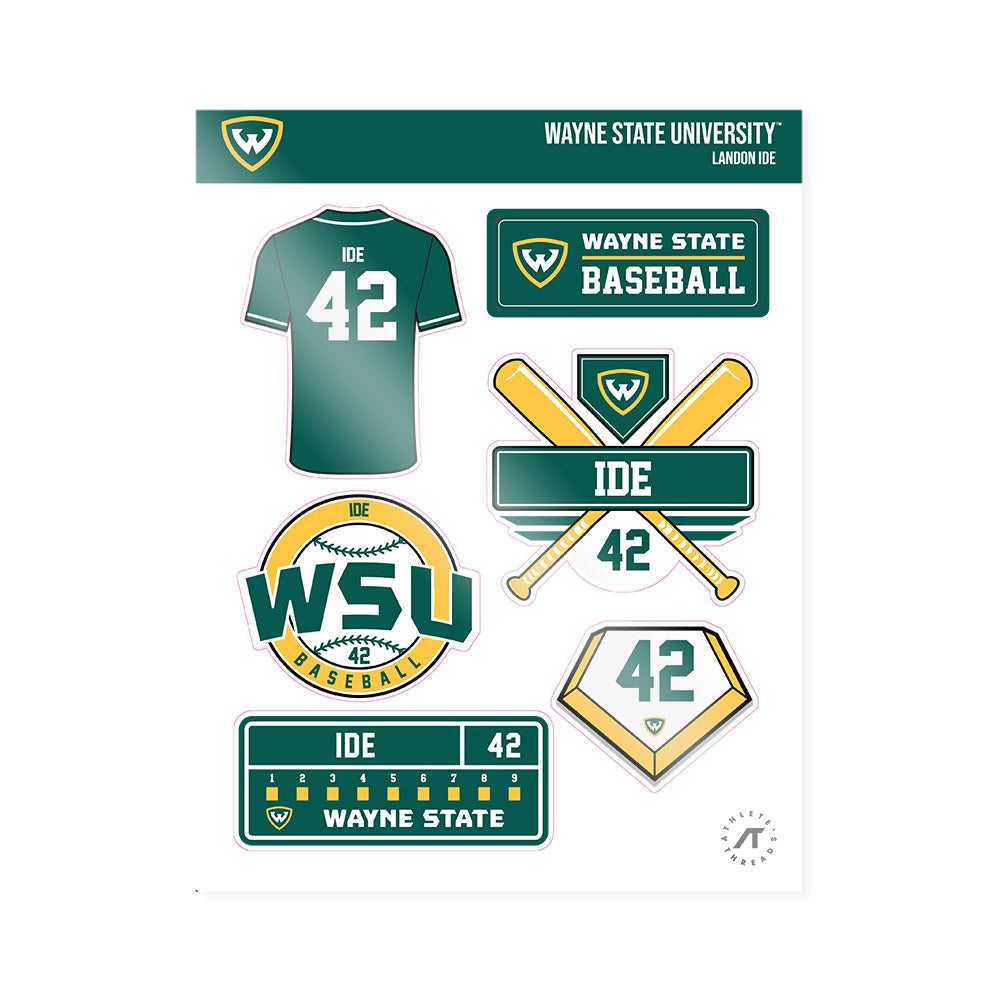 Wayne State - NCAA Baseball : Landon Ide - Sticker Sheet-0