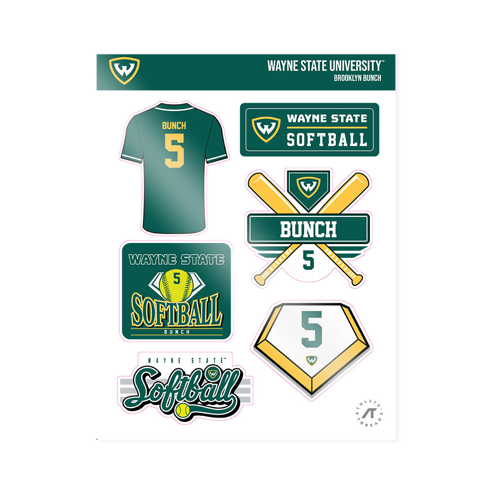 Wayne State - NCAA Softball : Brooklyn Bunch - Sticker Sheet-0