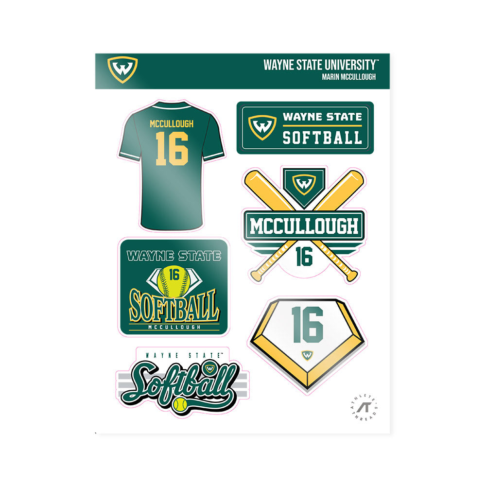 Wayne State - NCAA Softball : Marin McCullough - Sticker Sheet-0