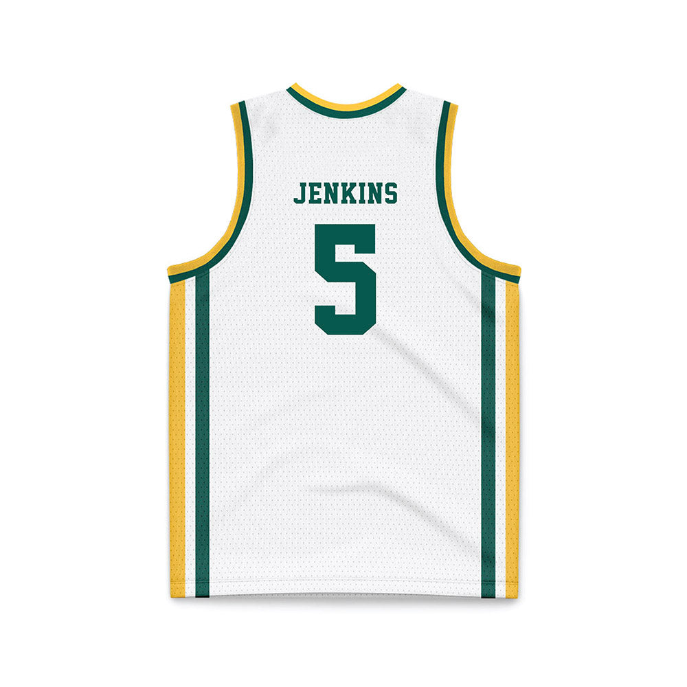 Wayne State - NCAA Men's Basketball : Jalen Jenkins - White Basketball Jersey-1