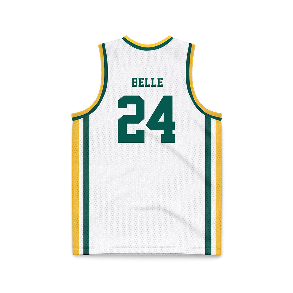 Wayne State - NCAA Men's Basketball : Devin Belle - White Basketball Jersey-1