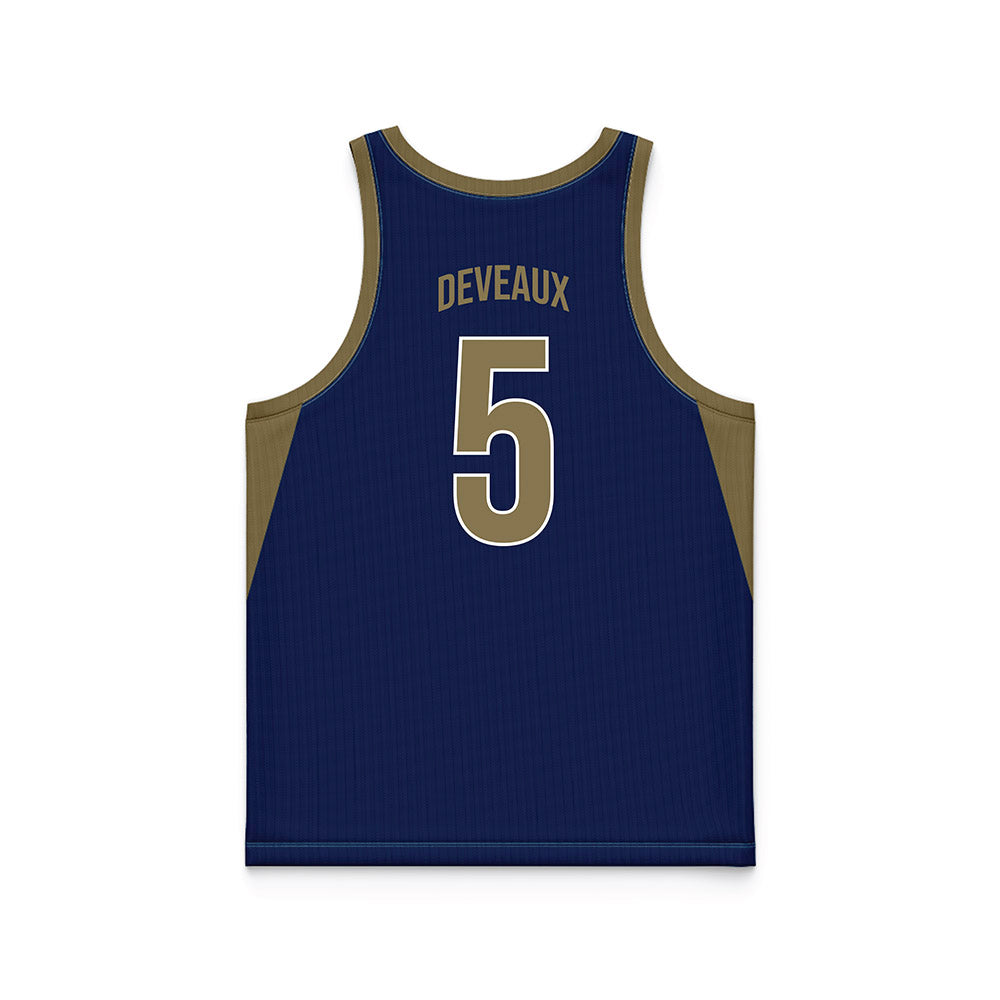 MSMU - NCAA Men's Basketball : Trey Deveaux - Navy Basketball Jersey-1