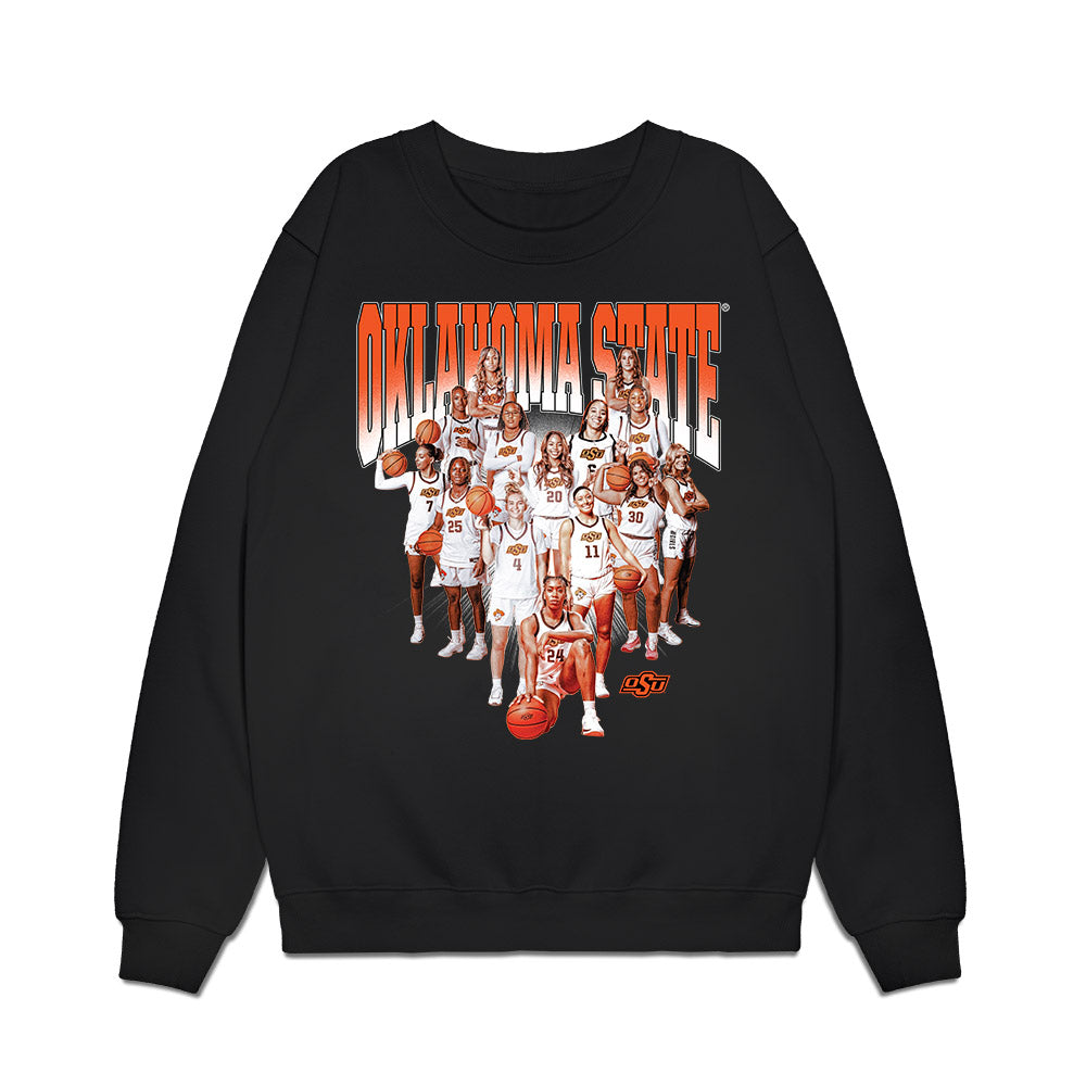 Oklahoma State - NCAA Women's Basketball : Team Collage Premium Crewneck Sweatshirt-0