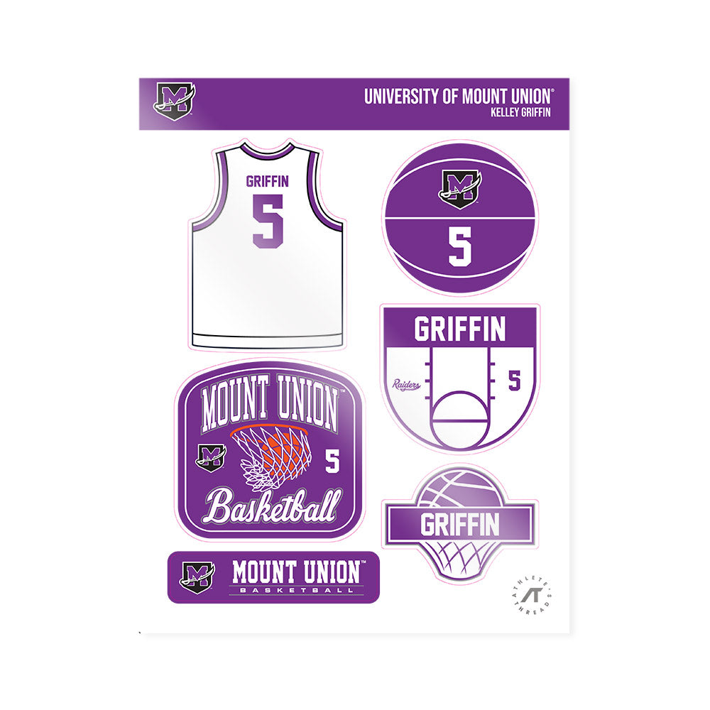Mount Union - NCAA Women's Basketball : Kelley Griffin - Sticker Sheet-0