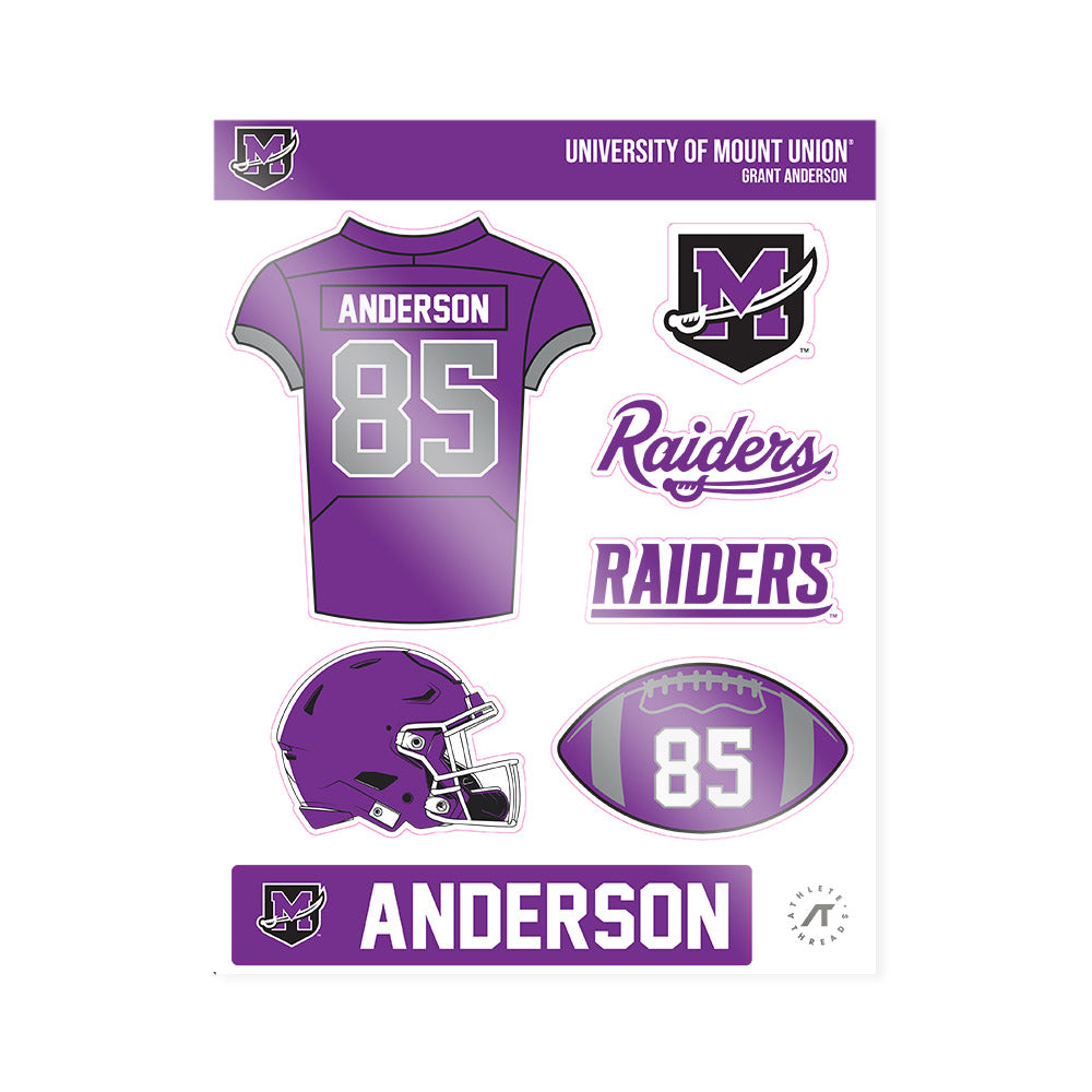 Mount Union - NCAA Football : Grant Anderson - Sticker Sheet-0