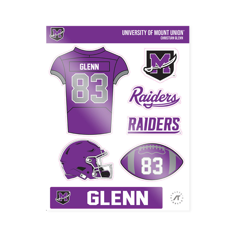 Mount Union - NCAA Football : Christian Glenn - Sticker Sheet-0