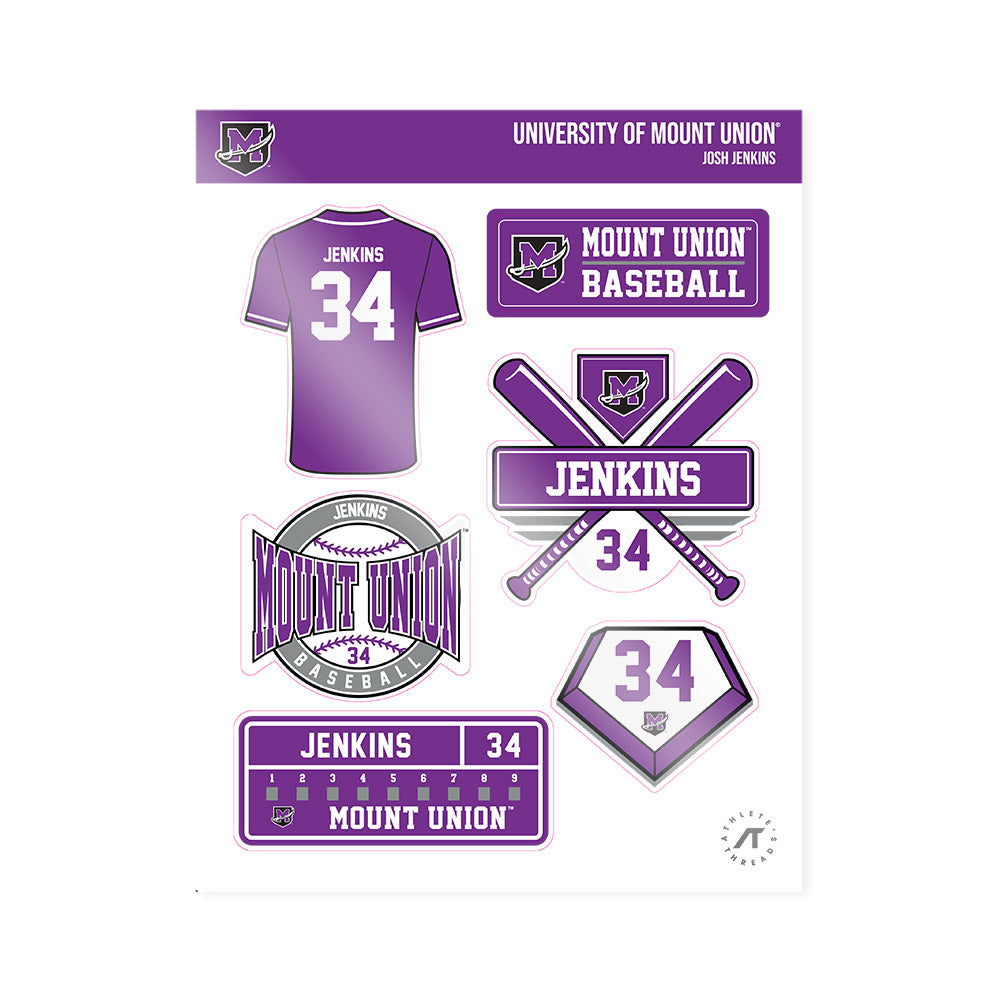Mount Union - NCAA Baseball : Josh Jenkins - Sticker Sheet-0