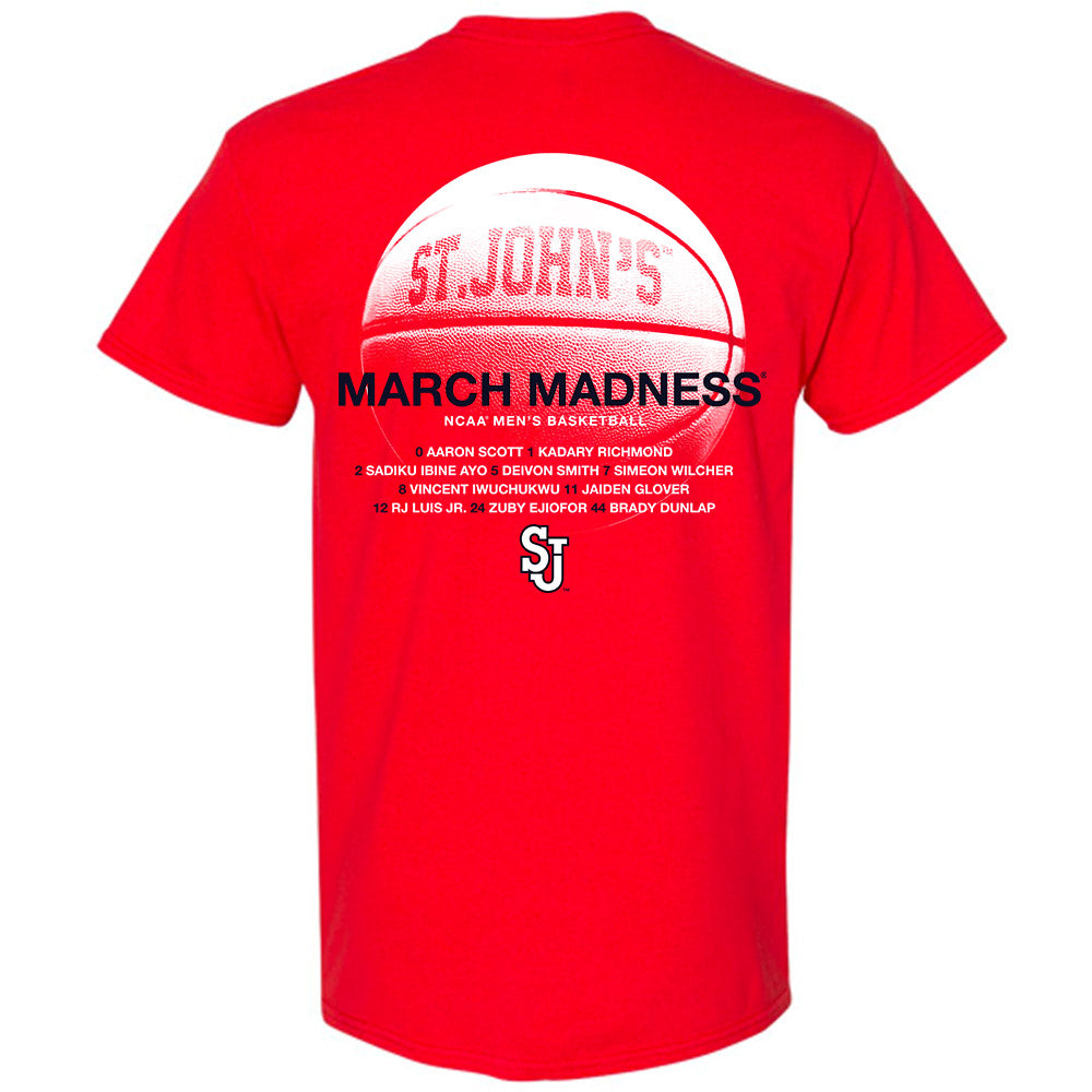 St. Johns - NCAA Men's Basketball : - NCAA® March Madness® 2025 Roster T-Shirt-1