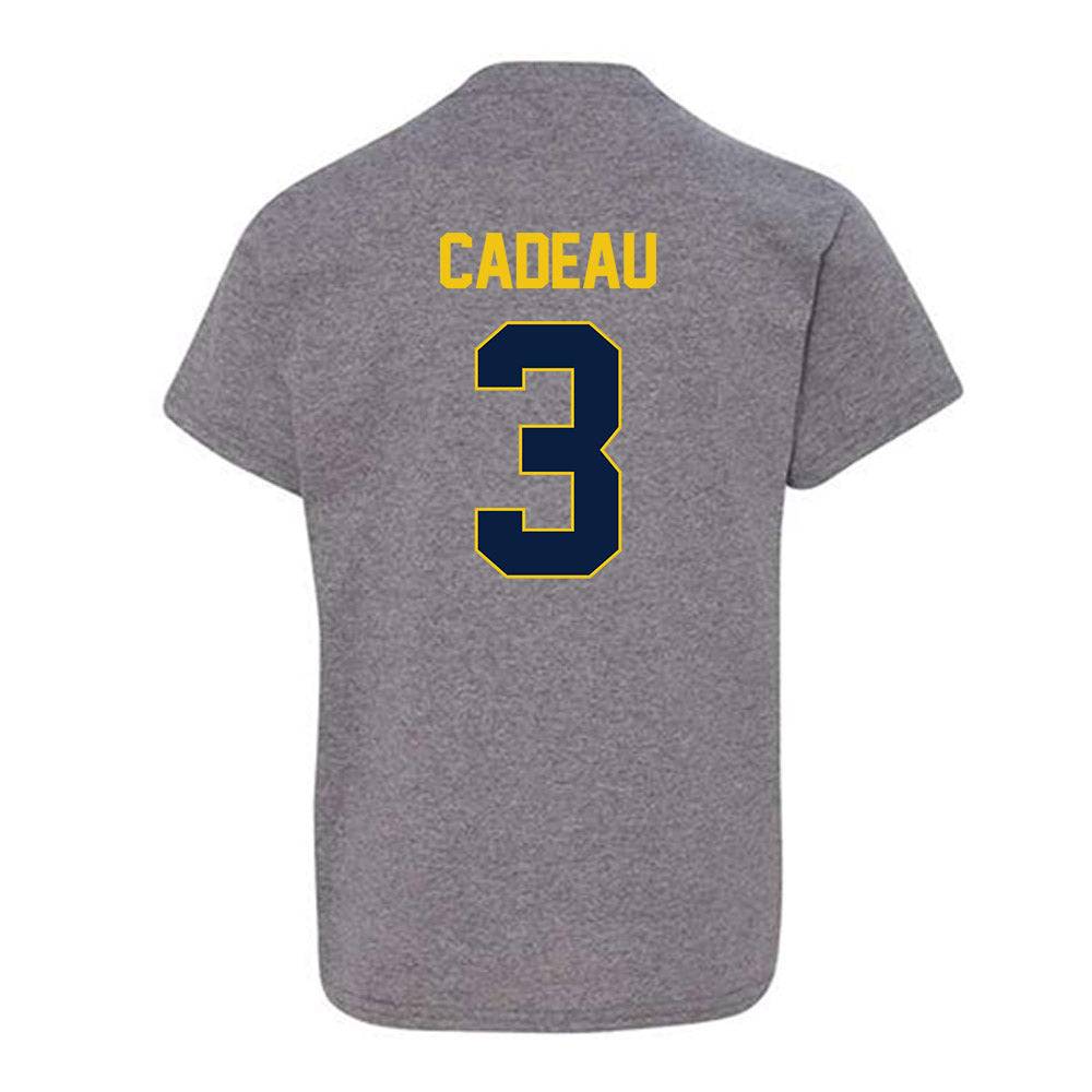 Michigan - NCAA Men's Basketball : Elliot Cadeau - NCAA® March Madness® 2025 Shersey Youth T-Shirt-1