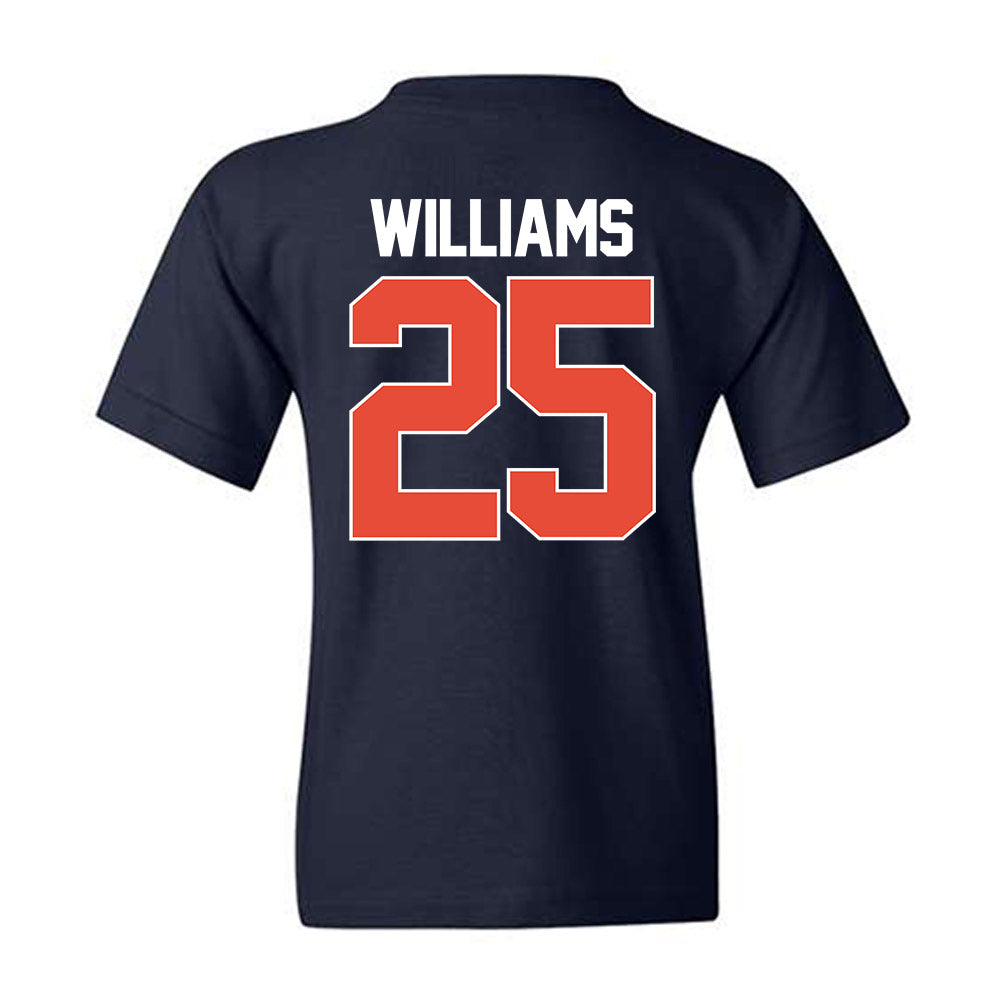 Illinois - NCAA Men's Basketball : Max Williams - NCAA® March Madness® 2025 Shersey Youth T-Shirt-1