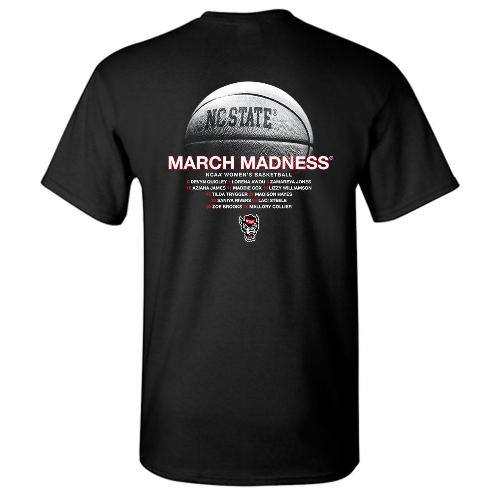 NC State - NCAA Women's Basketball : - NCAA® March Madness® 2025 Roster T-Shirt-1
