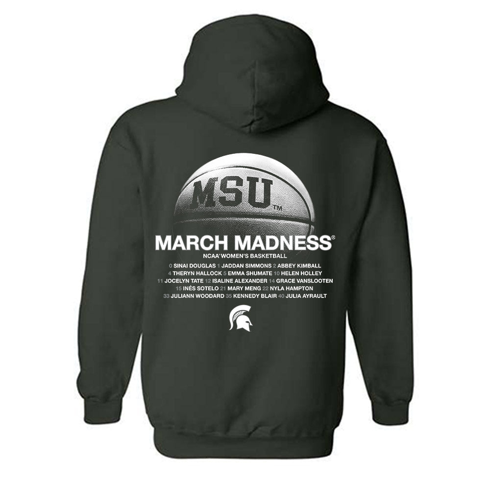 Michigan State - NCAA Women's Basketball : - NCAA® March Madness® 2025 Roster Hooded Sweatshirt-1