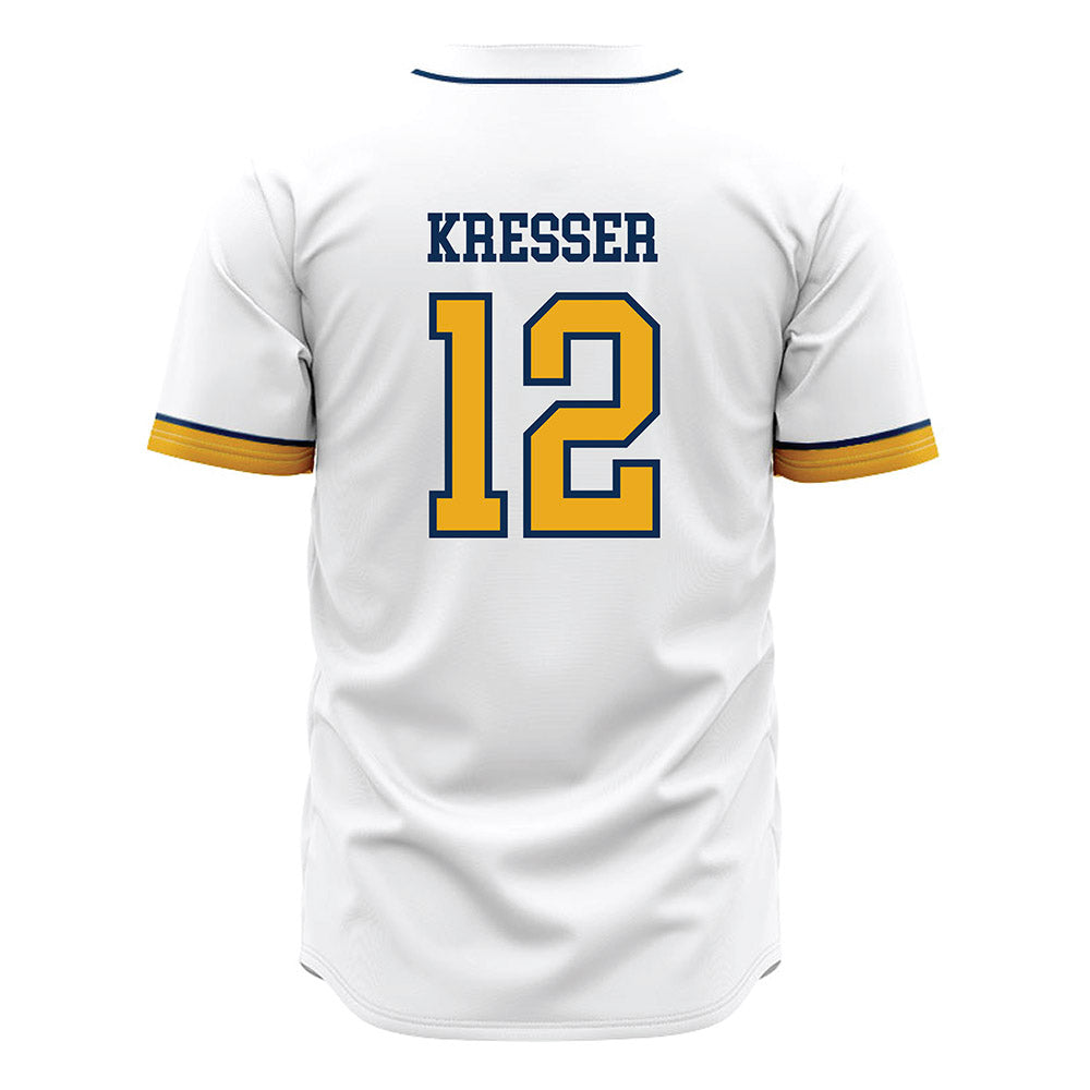West Virginia - NCAA Baseball : Brodie Kresser - Away Fashion Jersey-1