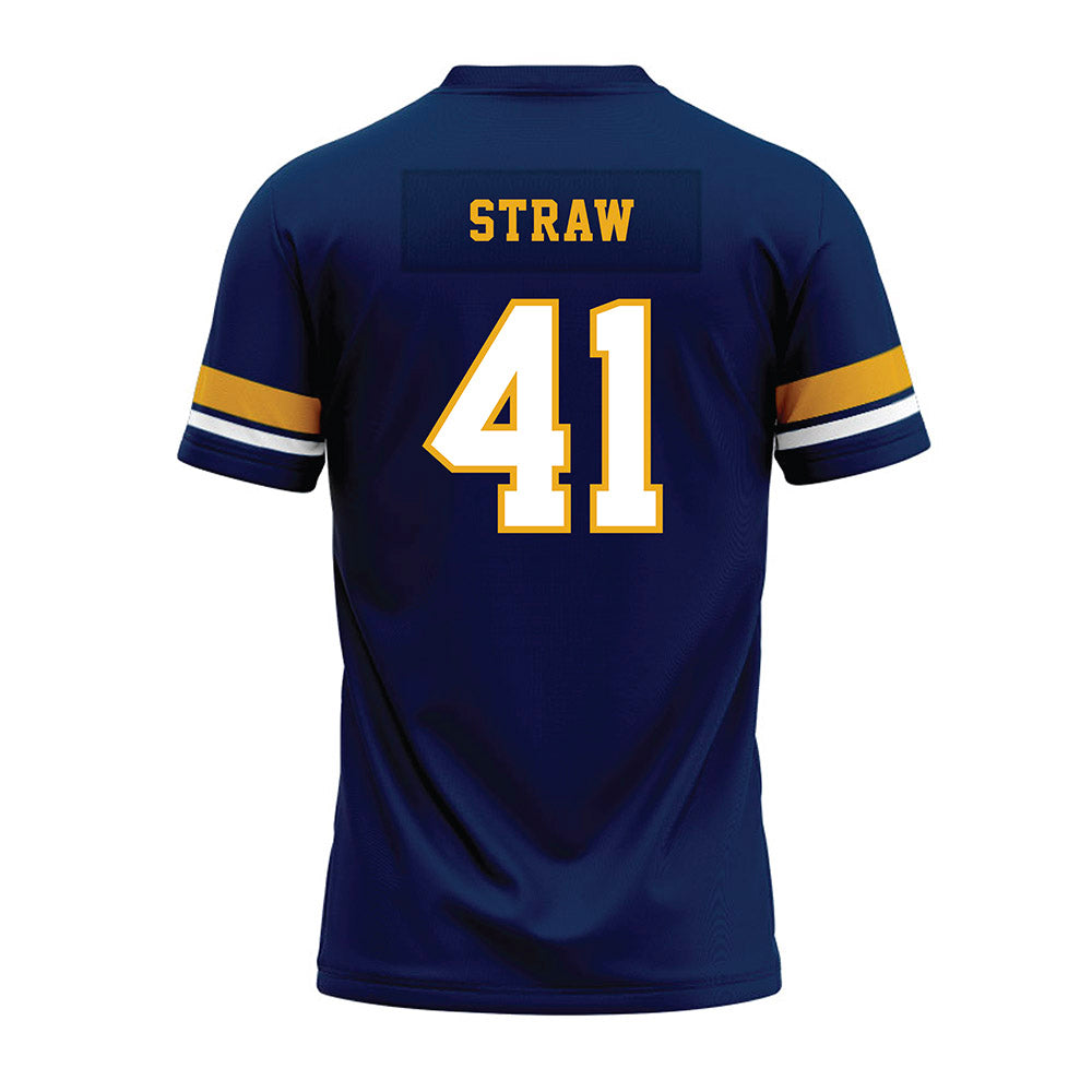 West Virginia - NCAA Football : Oliver Straw - Blue Premium Football Jersey-1