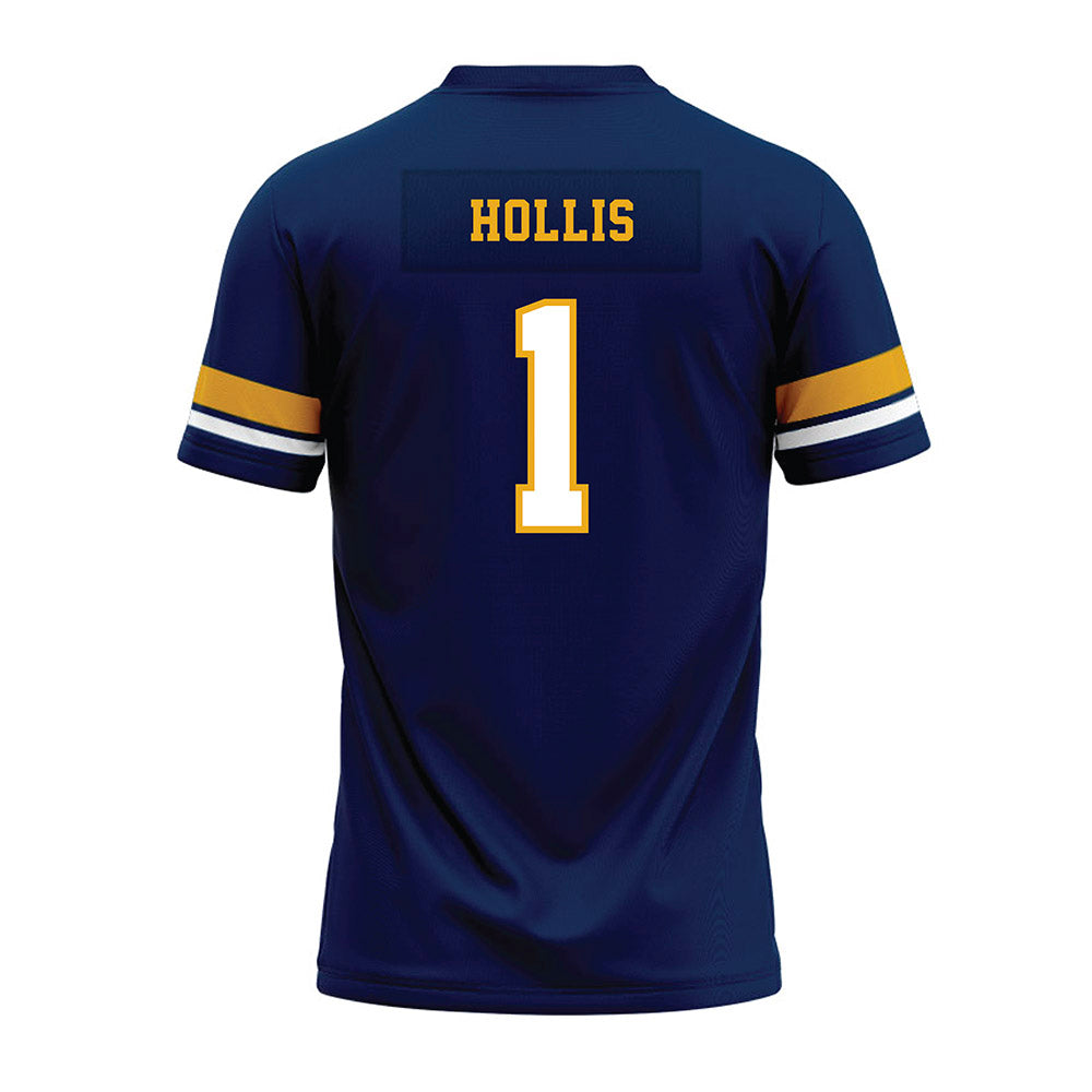 West Virginia - NCAA Football : Garnett Hollis - Blue Premium Football Jersey-1