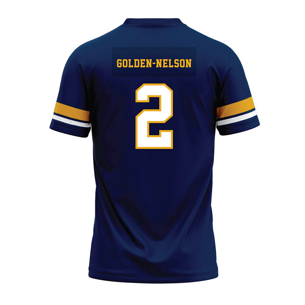 West Virginia - NCAA Football : Devonte Golden-Nelson - Blue Premium Football Jersey-1