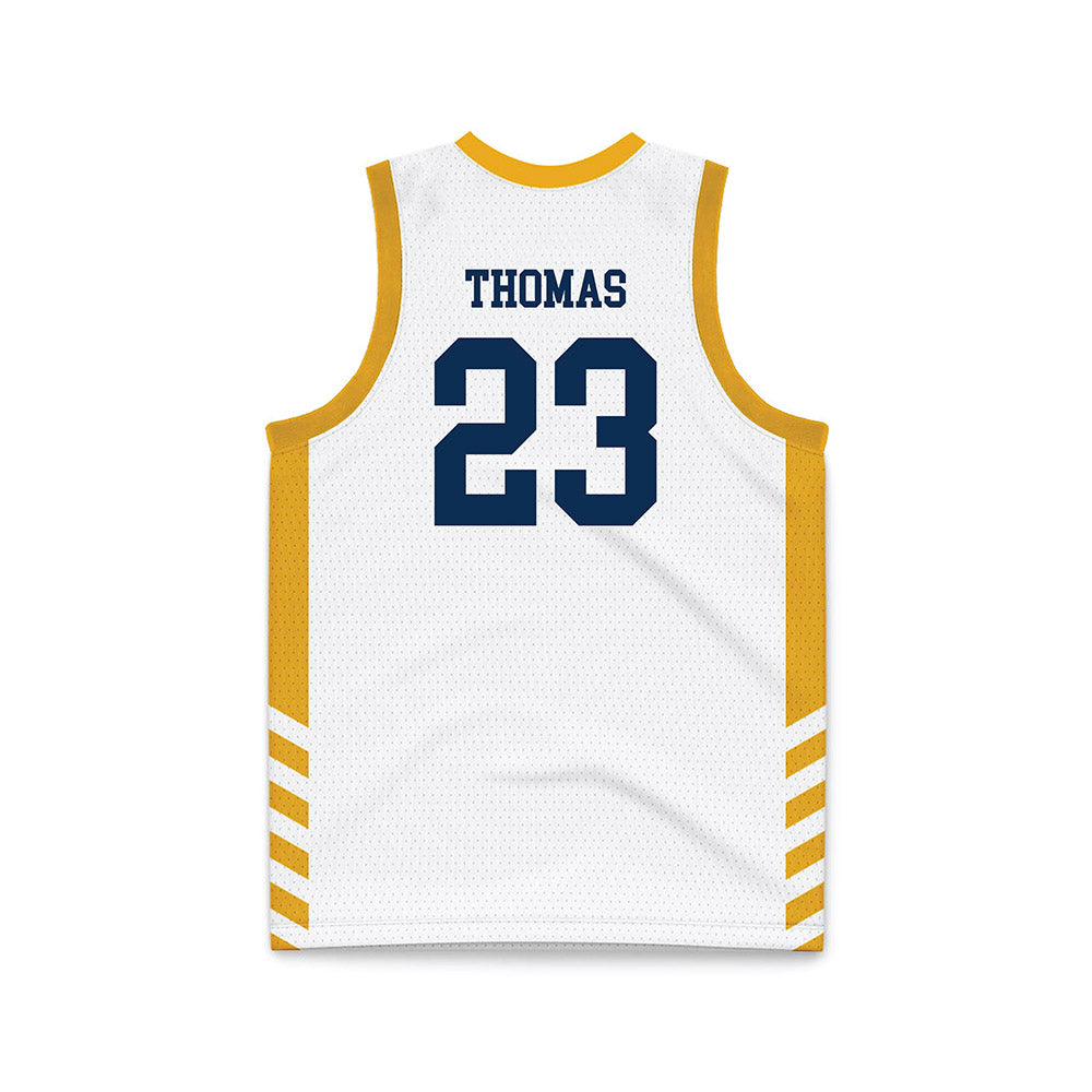 West Virginia - NCAA Women's Basketball : Jordan Thomas - Away Fashion Basketball Jersey-1