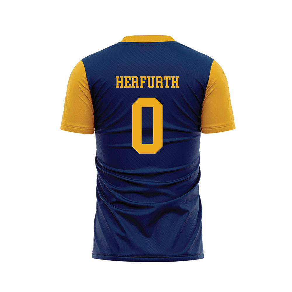 West Virginia - NCAA Women's Soccer : Bailey Herfurth - Blue Soccer Jersey-1