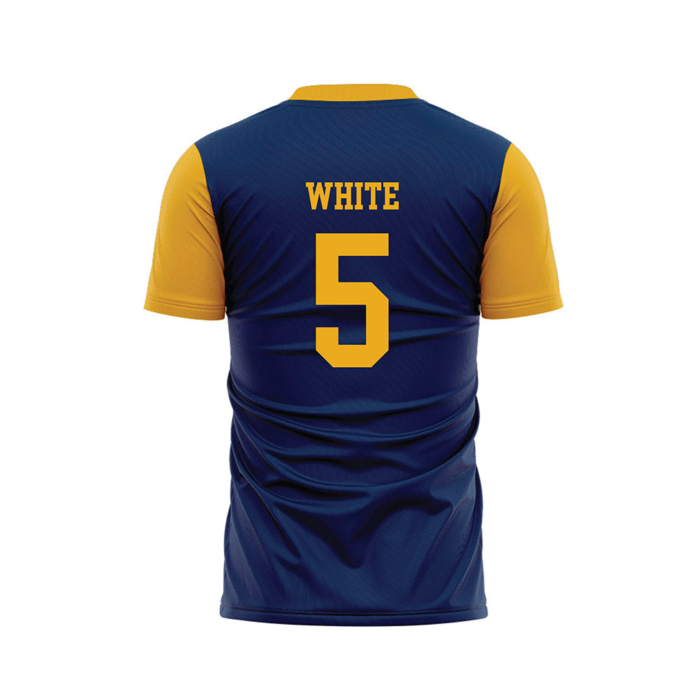 West Virginia - NCAA Women's Soccer : Taylor White - Blue Soccer Jersey-1
