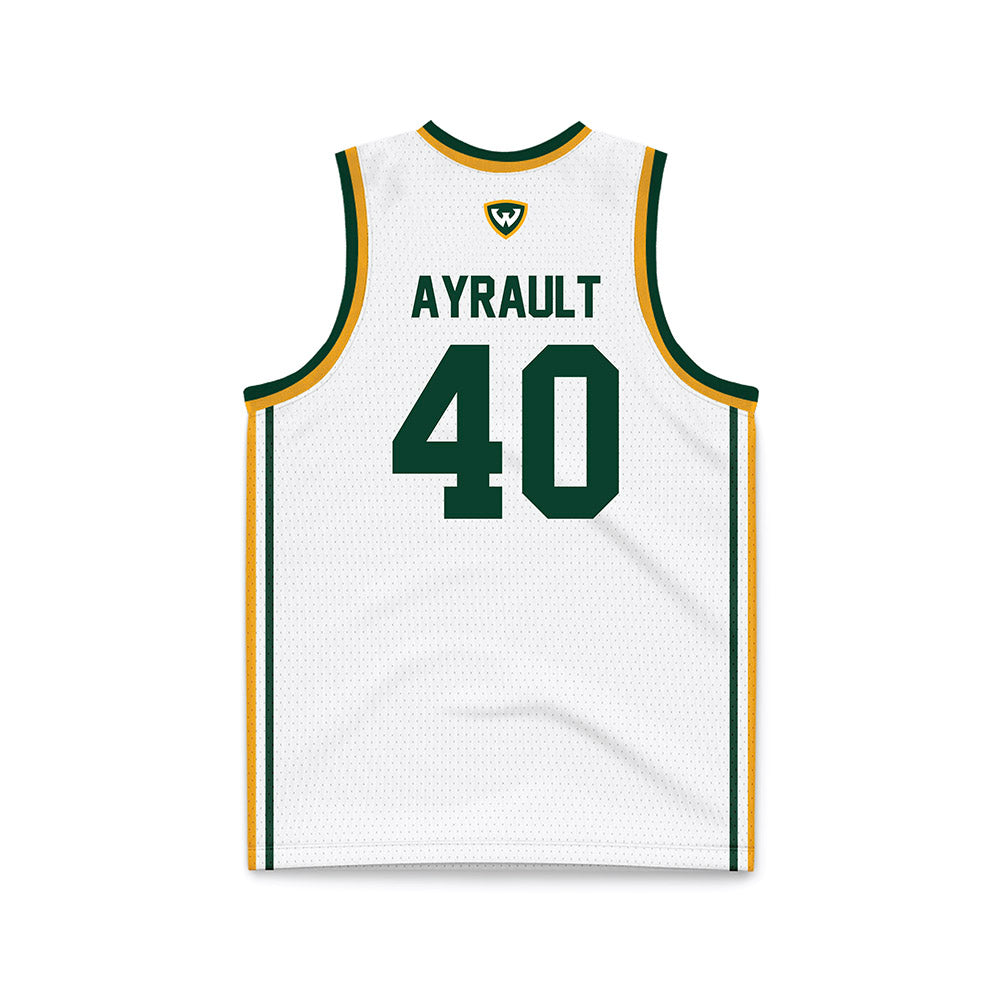 Wayne State - NCAA Men's Basketball : Adam Ayrault - White Basketball Jersey-1