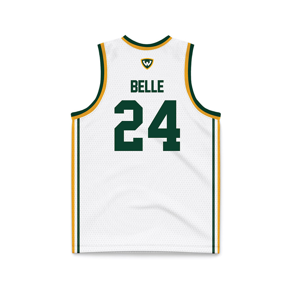 Wayne State - NCAA Men's Basketball : Devin Belle - White Basketball Jersey-1