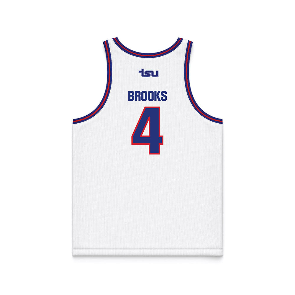 TN State - NCAA Men's Basketball : JC Brooks - White Basketball Jersey-1