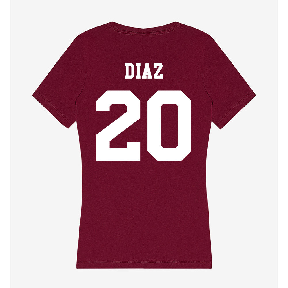 Texas A&M - NCAA Women's Soccer : Leah Diaz - Women's V-Neck T-Shirt-1