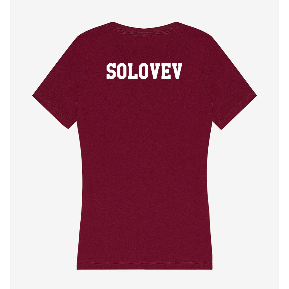 Texas A&M - NCAA Men's Track & Field : Sasha Solovev - Women's V-Neck T-Shirt-1