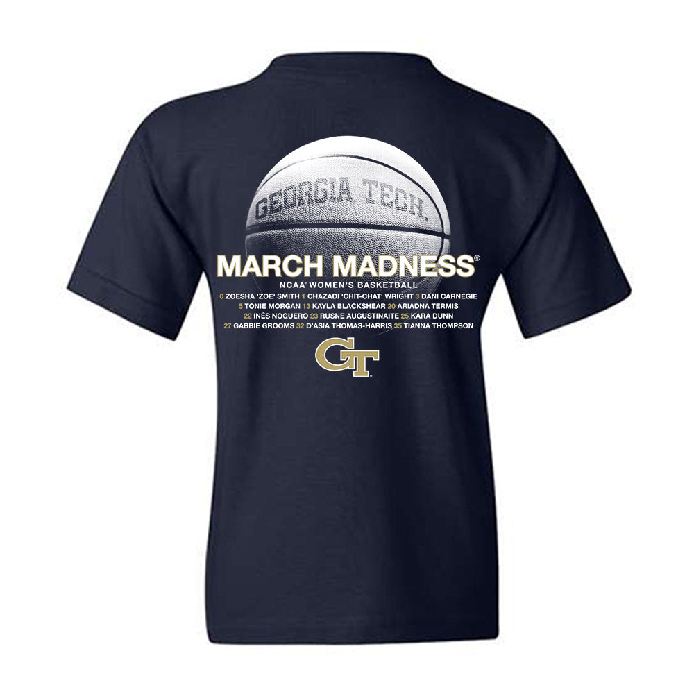 Georgia Tech - NCAA Women's Basketball : In�s Noguero - NCAA® March Madness® 2025 Shersey Youth T-Shirt-1