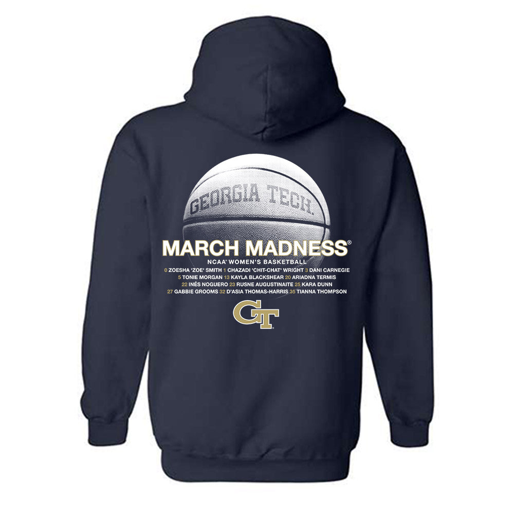 Georgia Tech - NCAA Women's Basketball : In�s Noguero - NCAA® March Madness® 2025 Shersey Hooded Sweatshirt-1
