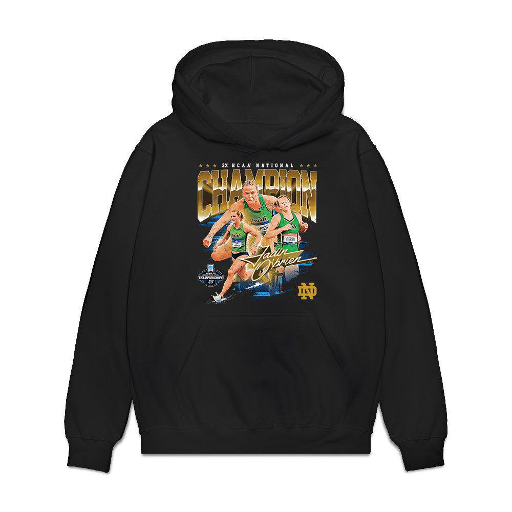 Notre Dame - NCAA Women's Track & Field : Jadin O'Brien - Premium Hooded Sweatshirt-0