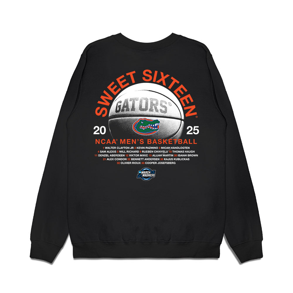 Florida - NCAA Men's Basketball : - NCAA® March Madness® 2025 Sweet 16 Roster Premium Crewneck Sweatshirt-1