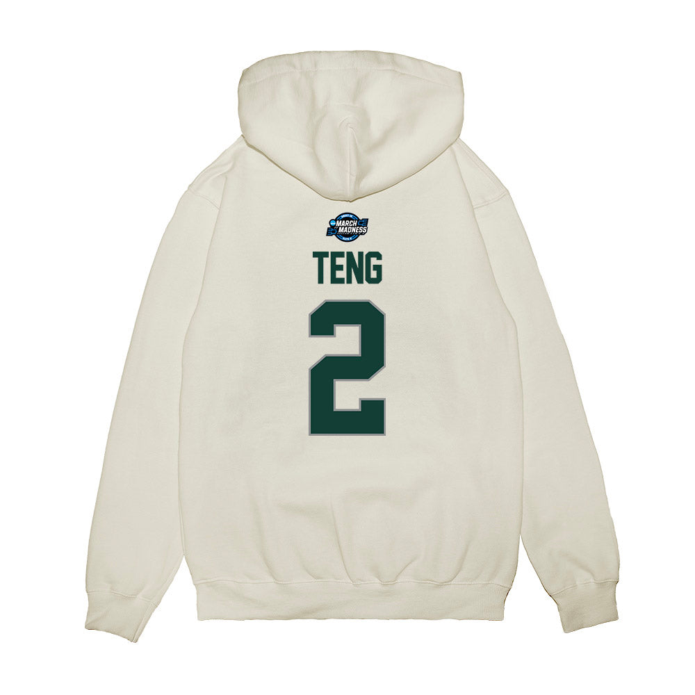 Michigan State - NCAA Men's Basketball : Kur Teng - NCAA® March Madness® 2025 Sweet 16 Premium Hooded Sweatshirt-1
